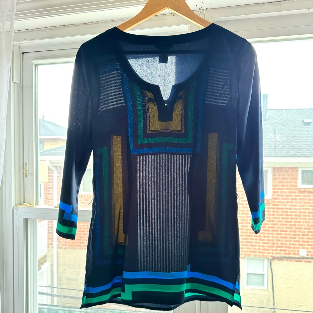 Vintage Cache Geometric Patterned Colorblock Top … - image 6